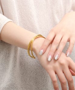 LINFA バングル 「アレルギー対応」サージカルステンレス　オープンカーブバングル レディース